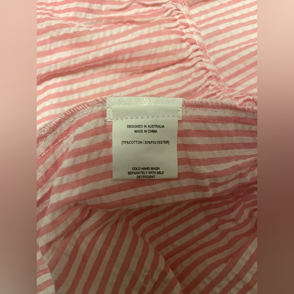 Petal & Pup Astro Pink Stripe Seersucker Babydoll Button Down Flowy Dress - Picture 6 of 14